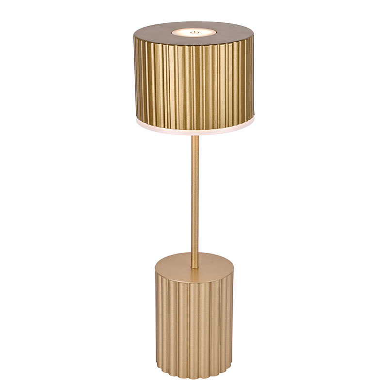 Fém ernyős kis asztali lámpa elemmel