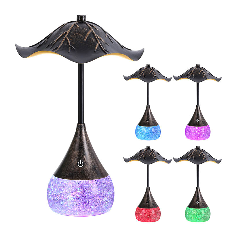 Retor LED -es asztali lámpa RGB csillogó bázissal