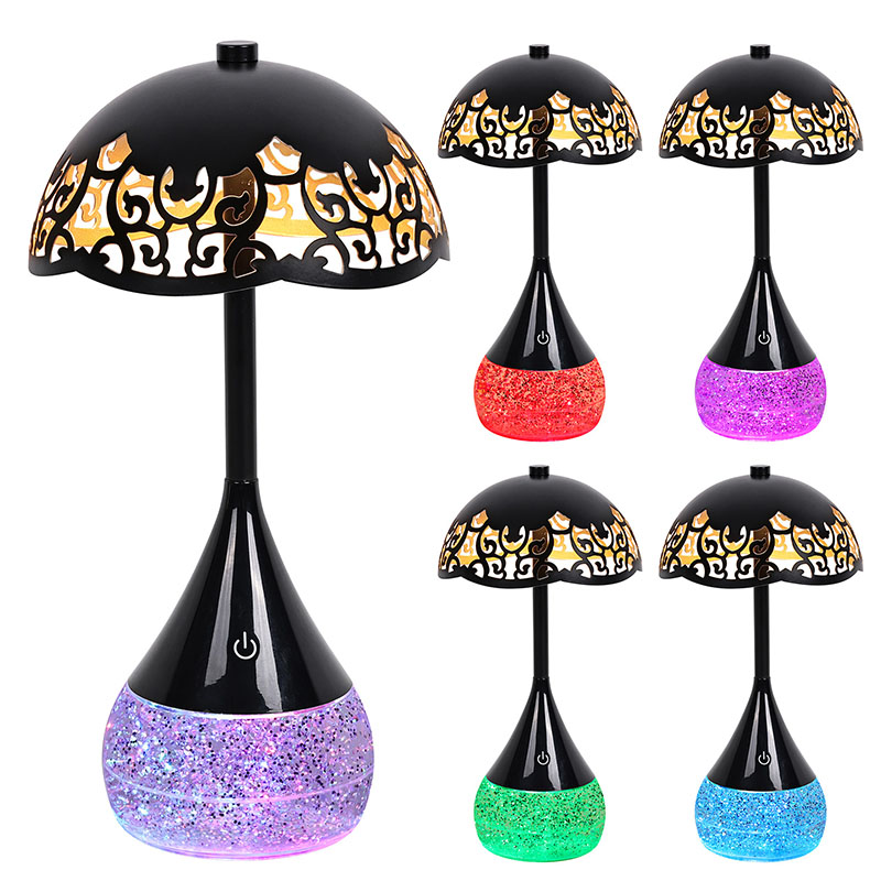 RGB színes alap LED asztali lámpa esernyő alakú