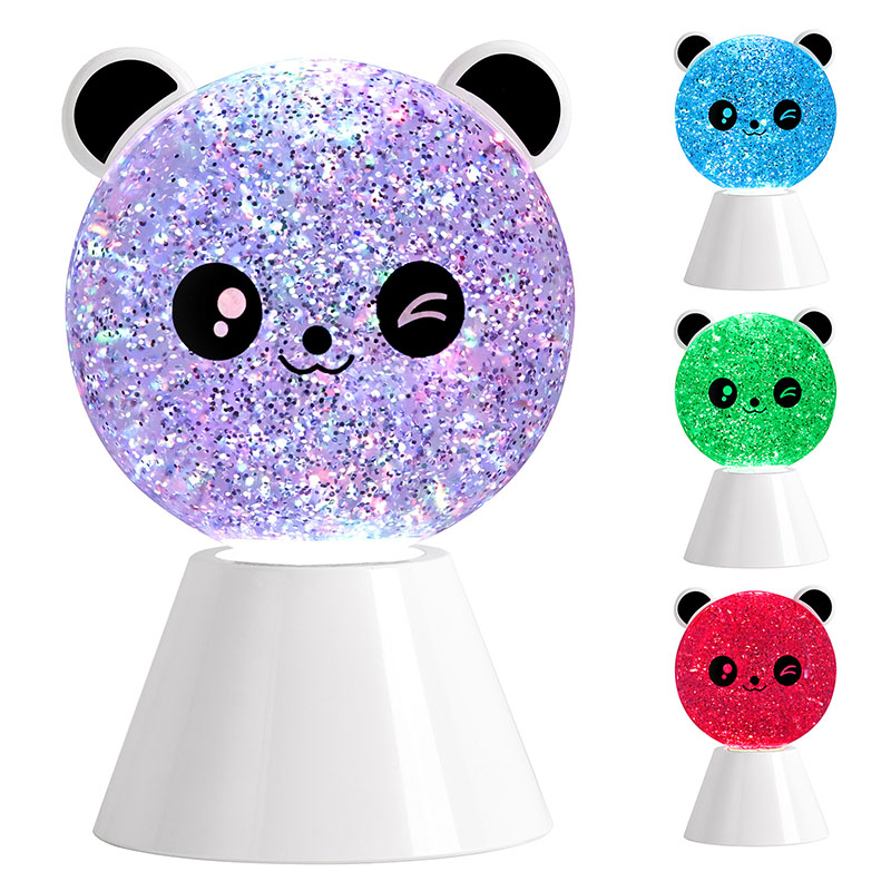 Smile Panda éjszakai lámpa RGB glitter folyadékkal